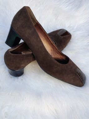 Ara Brown Mixed Media  Leather Pumps‎ 6